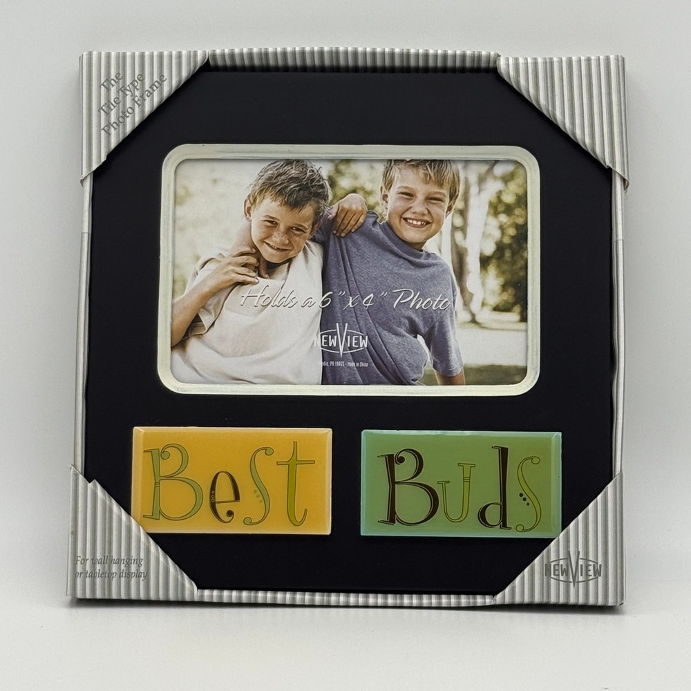 New View Best Buds Tile Type Photo Frame 4x6 Black Shadowbox Wall Tabletop